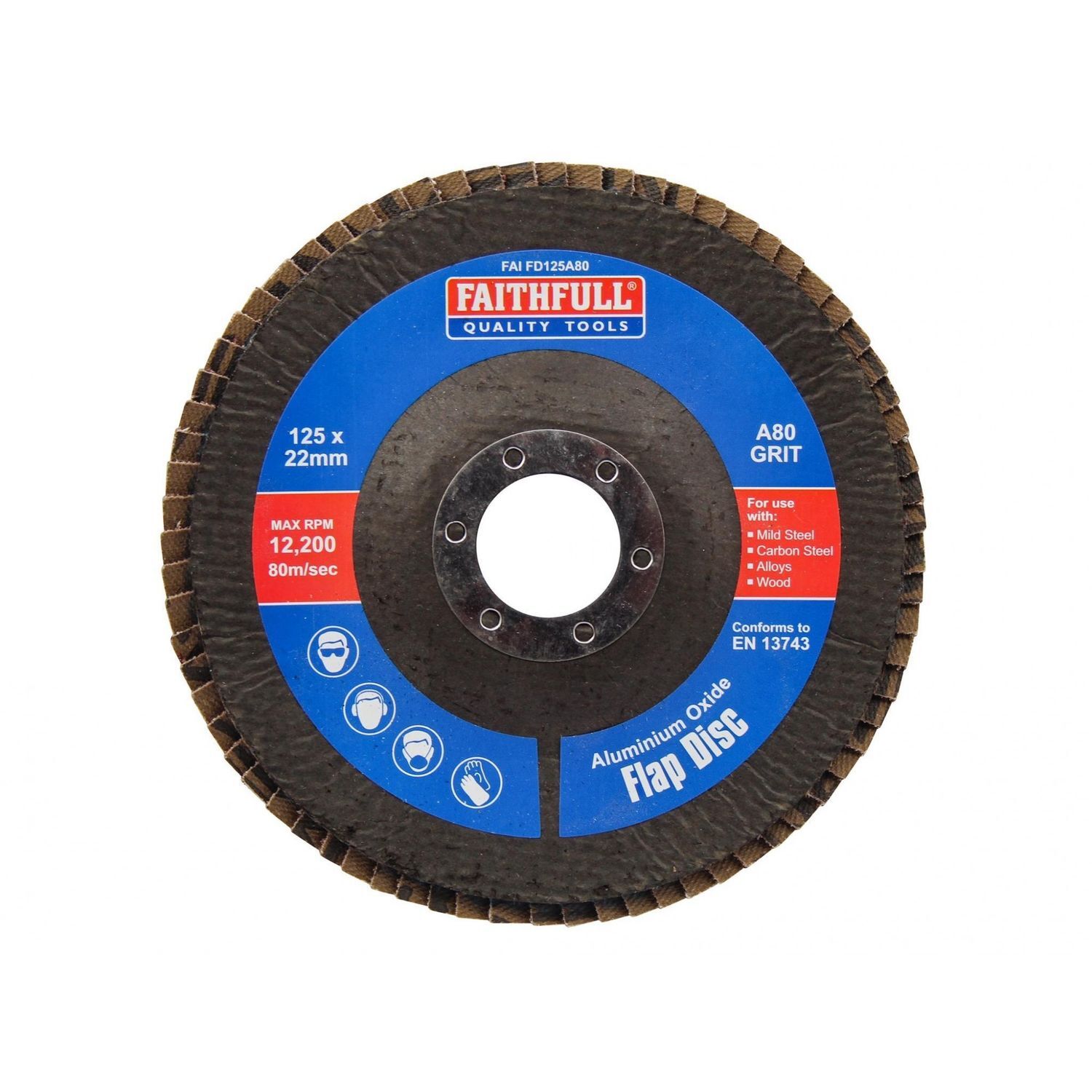 Faithfull Aluminium Oxide Flap Discs L - Multi Colour
