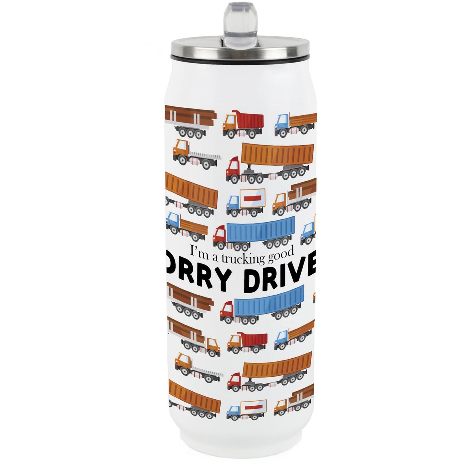 Lorry Driver Flask with Straw - Novelty Gifts for Lorry Drivers Cold Drinks Can - Image 2