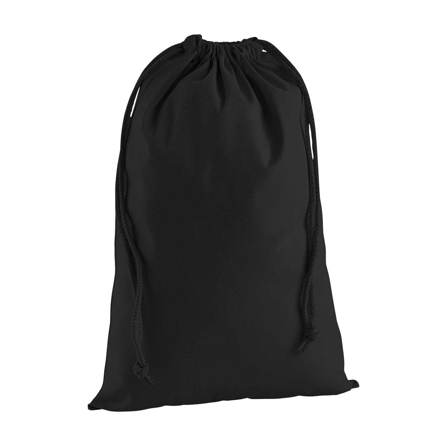 Westford Mill Premium Cotton Drawstring Bag C - Black