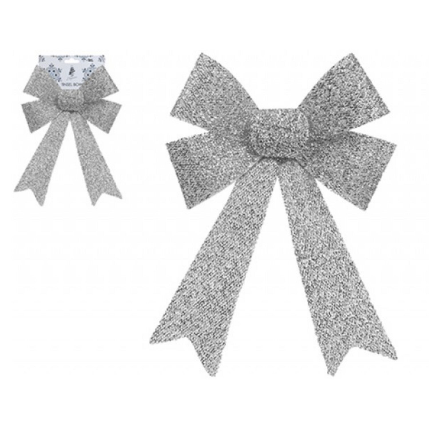 Kdmd Silver Gift Bow 4 Pack Balloon Ribbons & Weights - Silver
