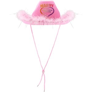 I LOVE FANCY DRESS LTD Adults Fluffy Marabou Cowboy Hat - Feather Trim Cowgirl Hat for Family Fancy Dress and Parties