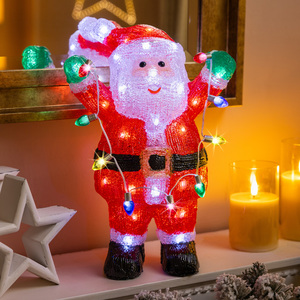 Christow Light Up Acrylic Santa & String Lights