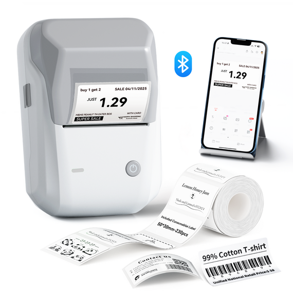 NIIMBOT B1 Bluetooth Label Printer with Label Roll C