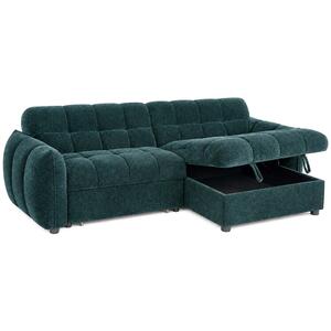 Fenton Teal Universal Corner Sofa Bed with Storage Chaise Chenille