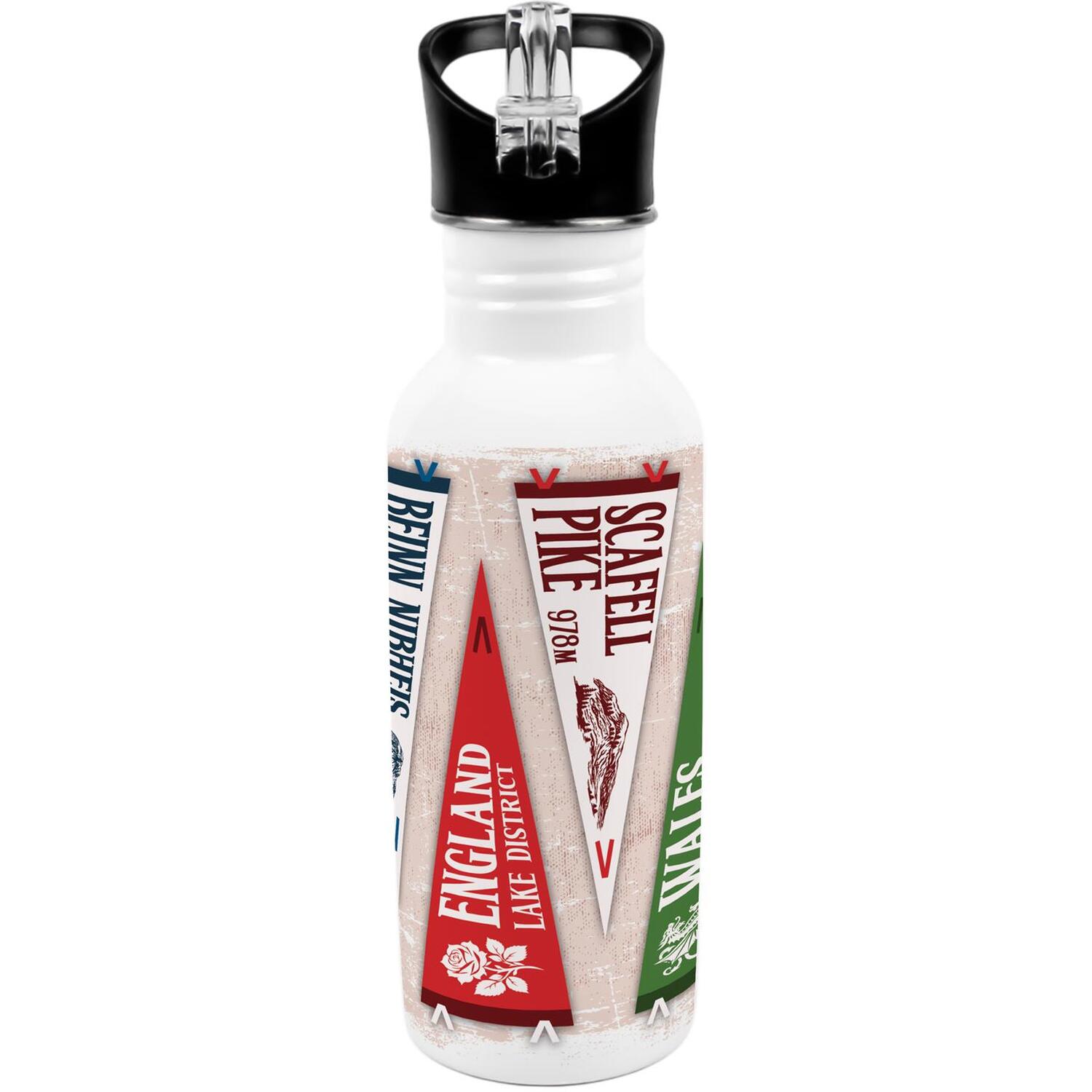 Purely Home National Three Peaks Flags Metal Canteen Water Bottle - Multi