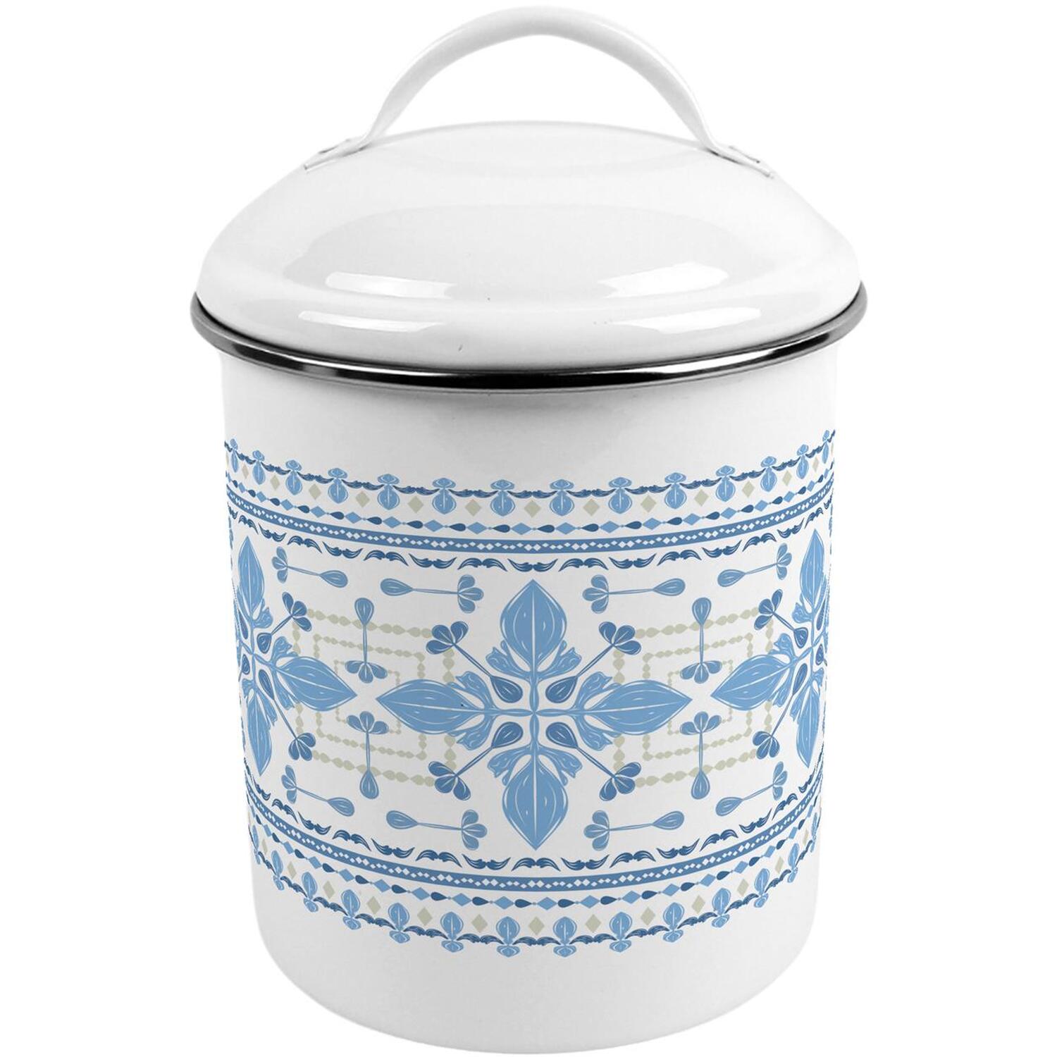 B&Q -  Folk Tile CanisterMetal Kitchen Storage Container - Image 3