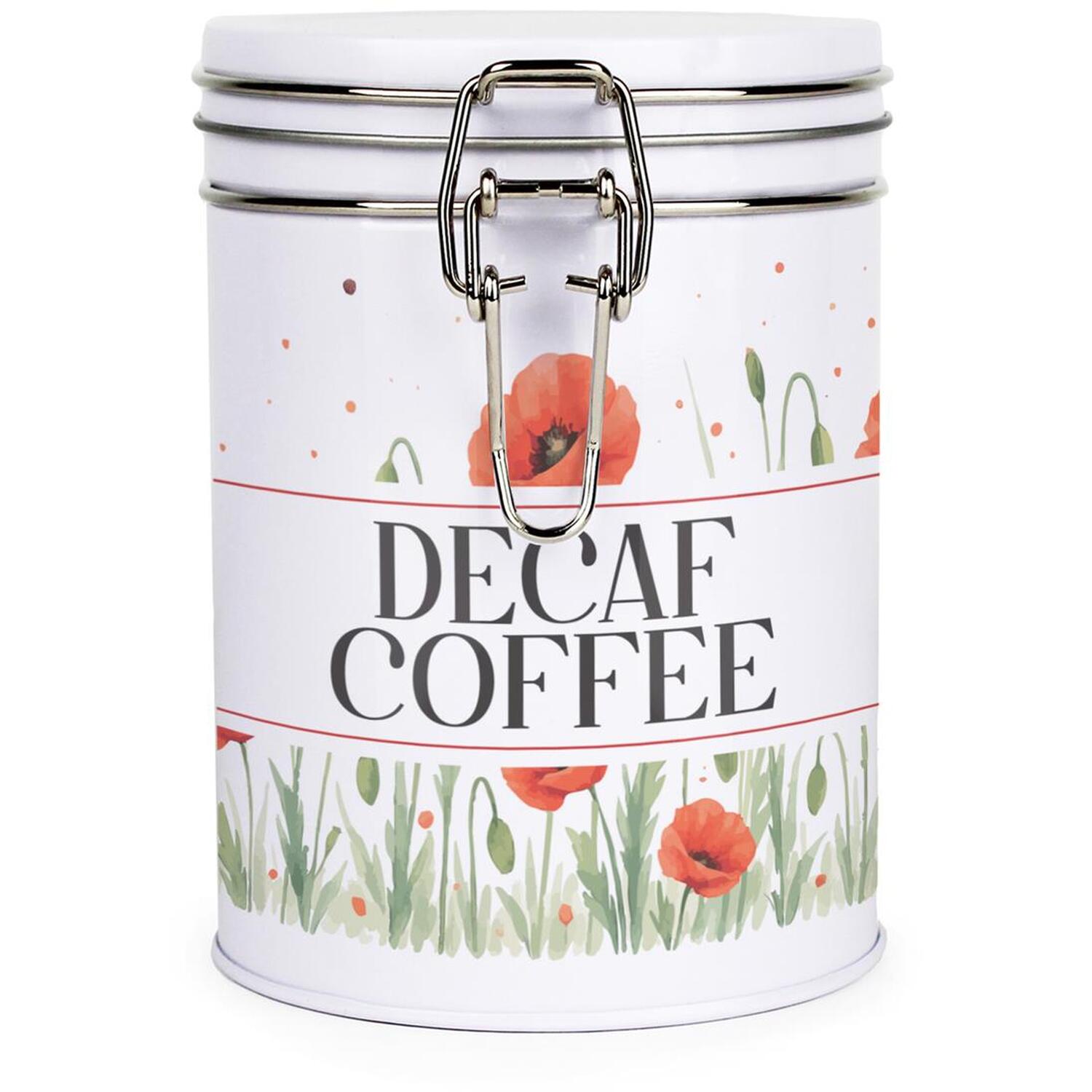 Purely Home Summer Poppies Clip-Lid Kitchen Storage Canister - Decaf Coffee