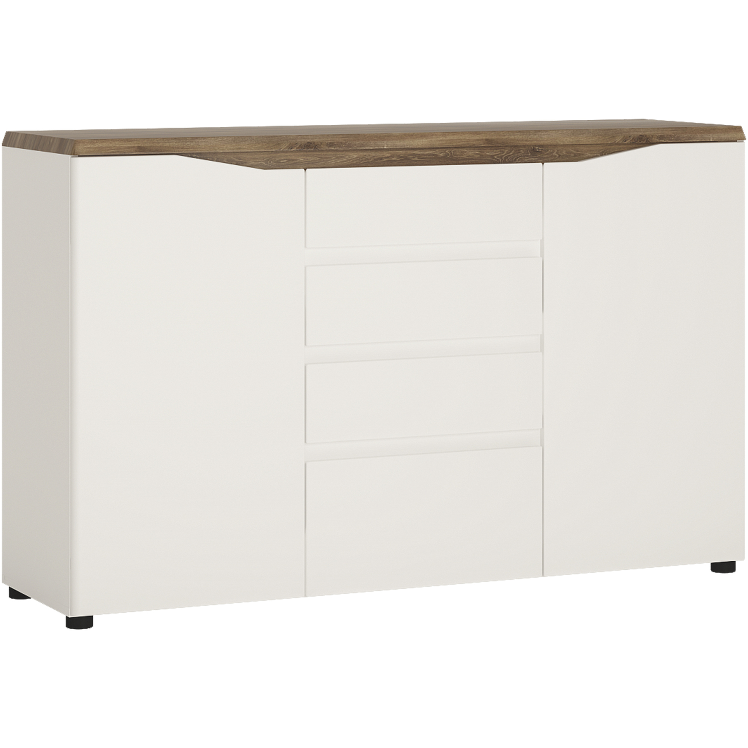 Jonas & James Louisiana Two Door Four Drawer Sideboard - Alpine White and Oak thumbnail