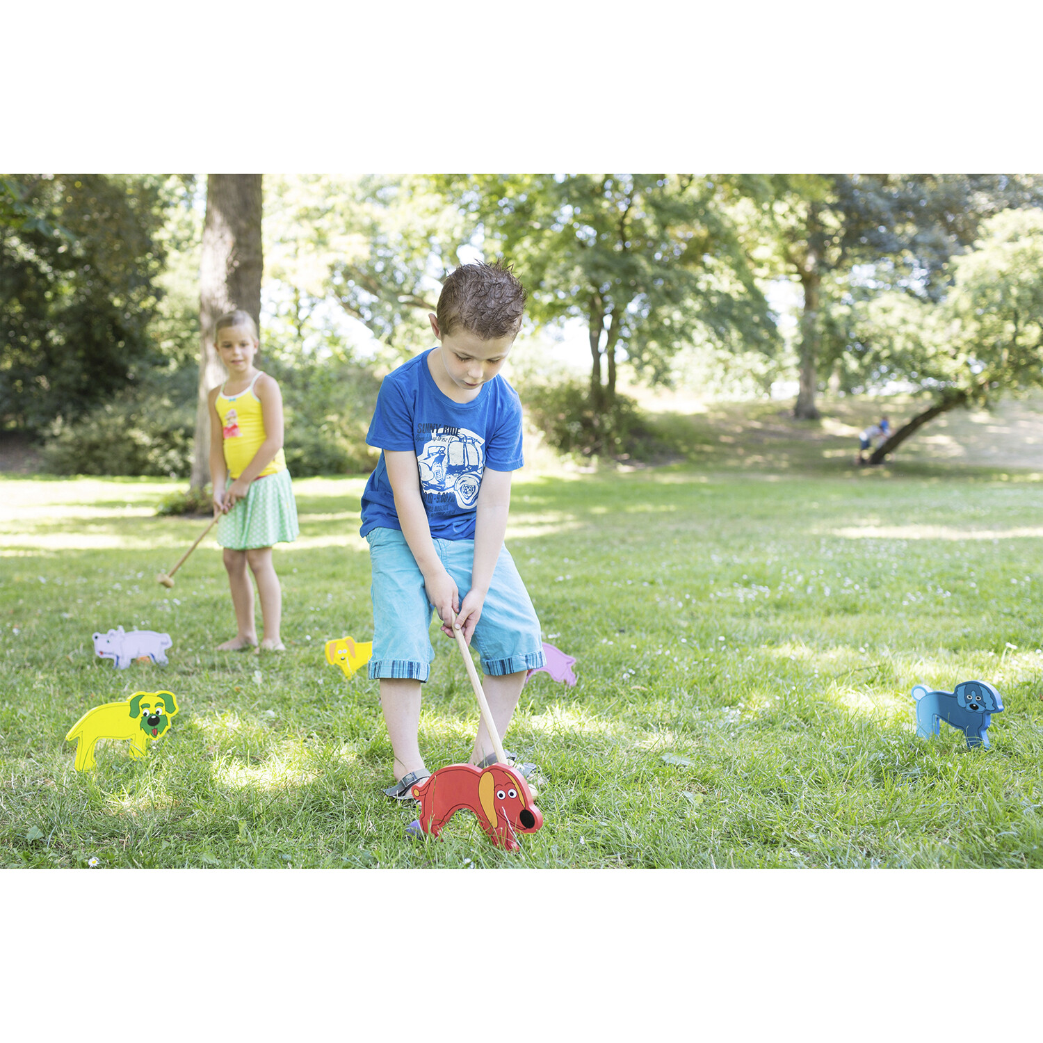 Image of Buiten Speel Wooden Croquet Junior - Brown