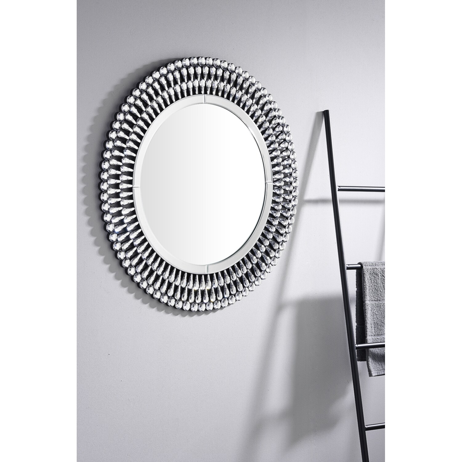 Image of Pearl Silver Round Wall Mirror -&hellip;
