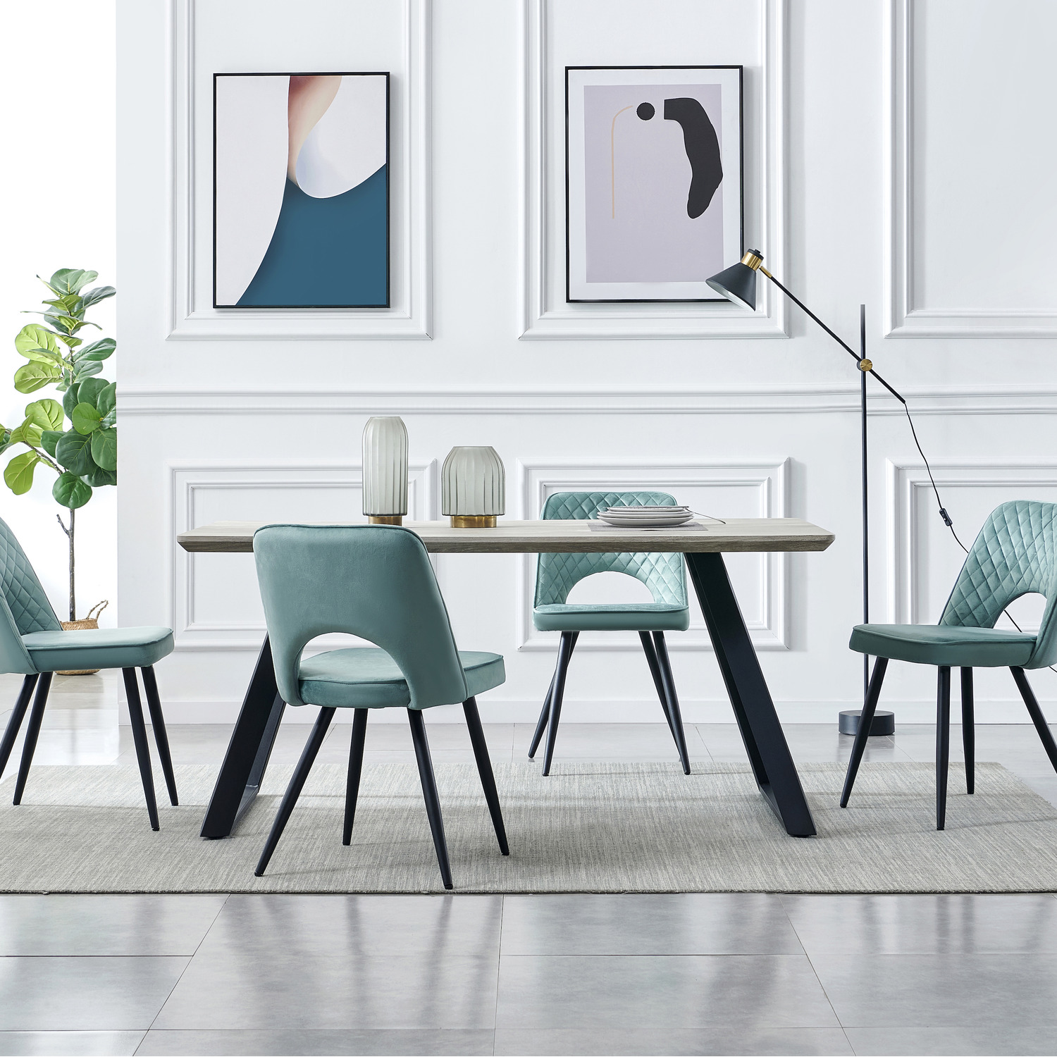 Dorchester Dining Table Set - Teal 6
