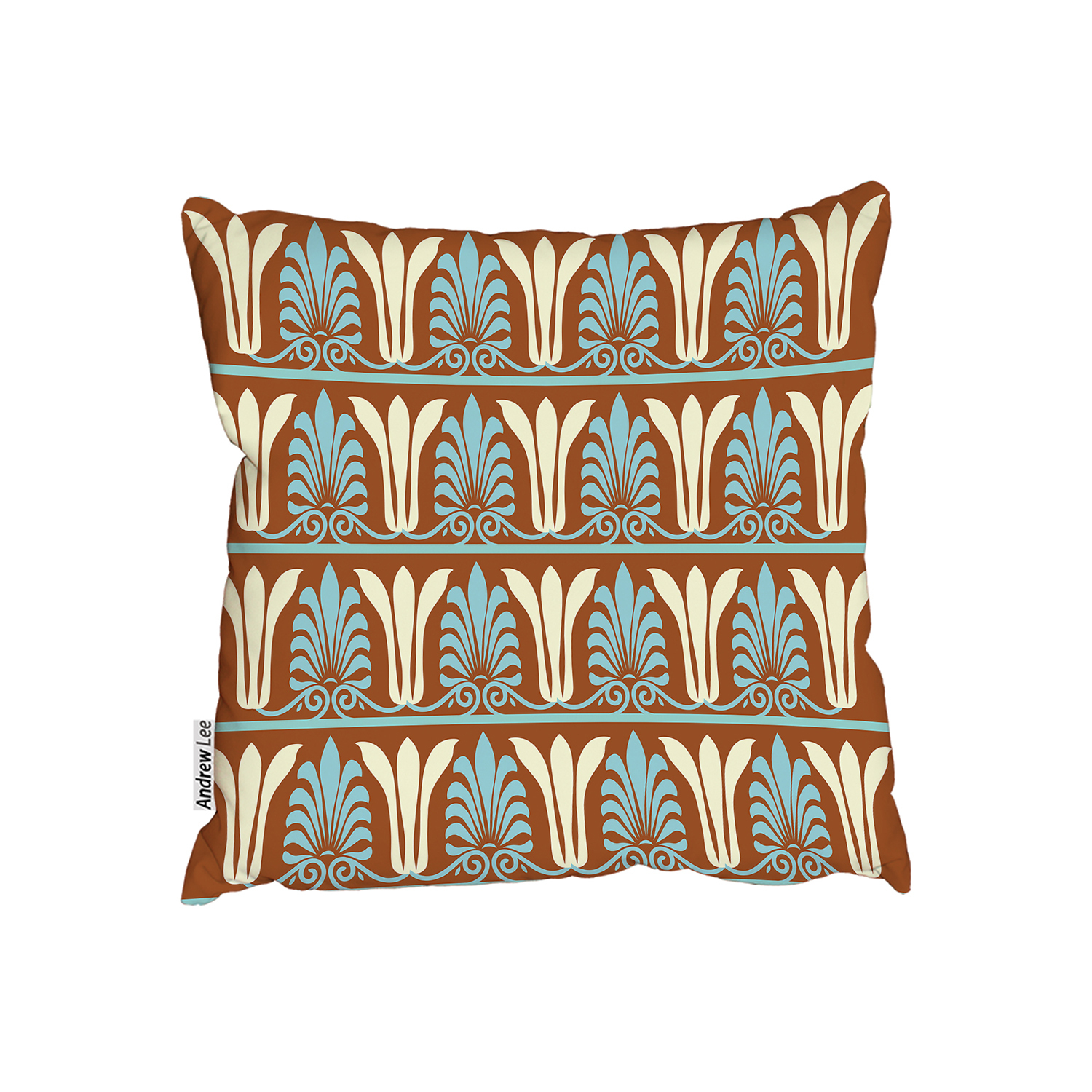 Vintage Vector Ornament Pattern Indian Style Cushion - Brown / 60cm
