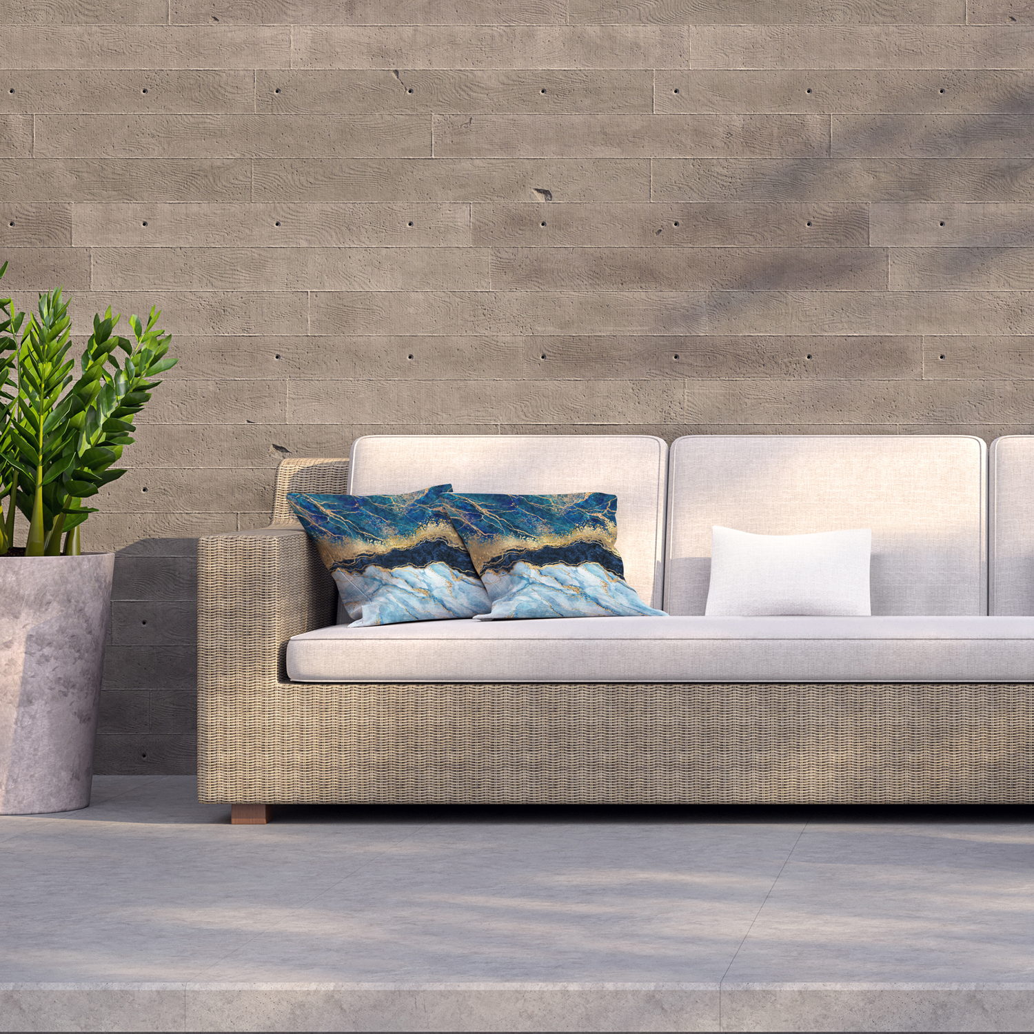 Stone Texture Outdoor Cushion - Blue / 60cm