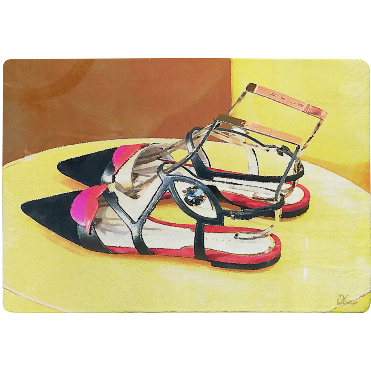 Pionty Shoes Rug - Yellow / 150cm thumbnail