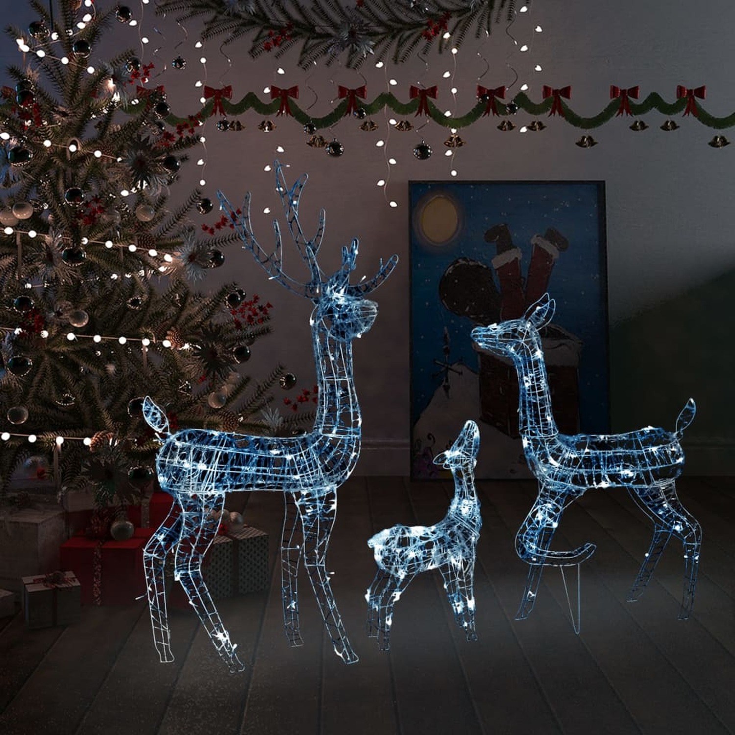Image of 3 set reindeer family LED Christmas Decoration - Cold White