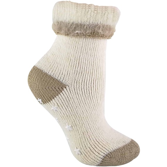 Alpaca Wool Blend Thermal Slipper Bed Socks with Grippers