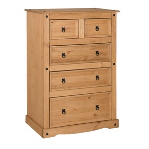 Corona Compact 2 Plus 3 Chest of Drawers 5 Drawer Solid Wood Mexican Pine Wooden