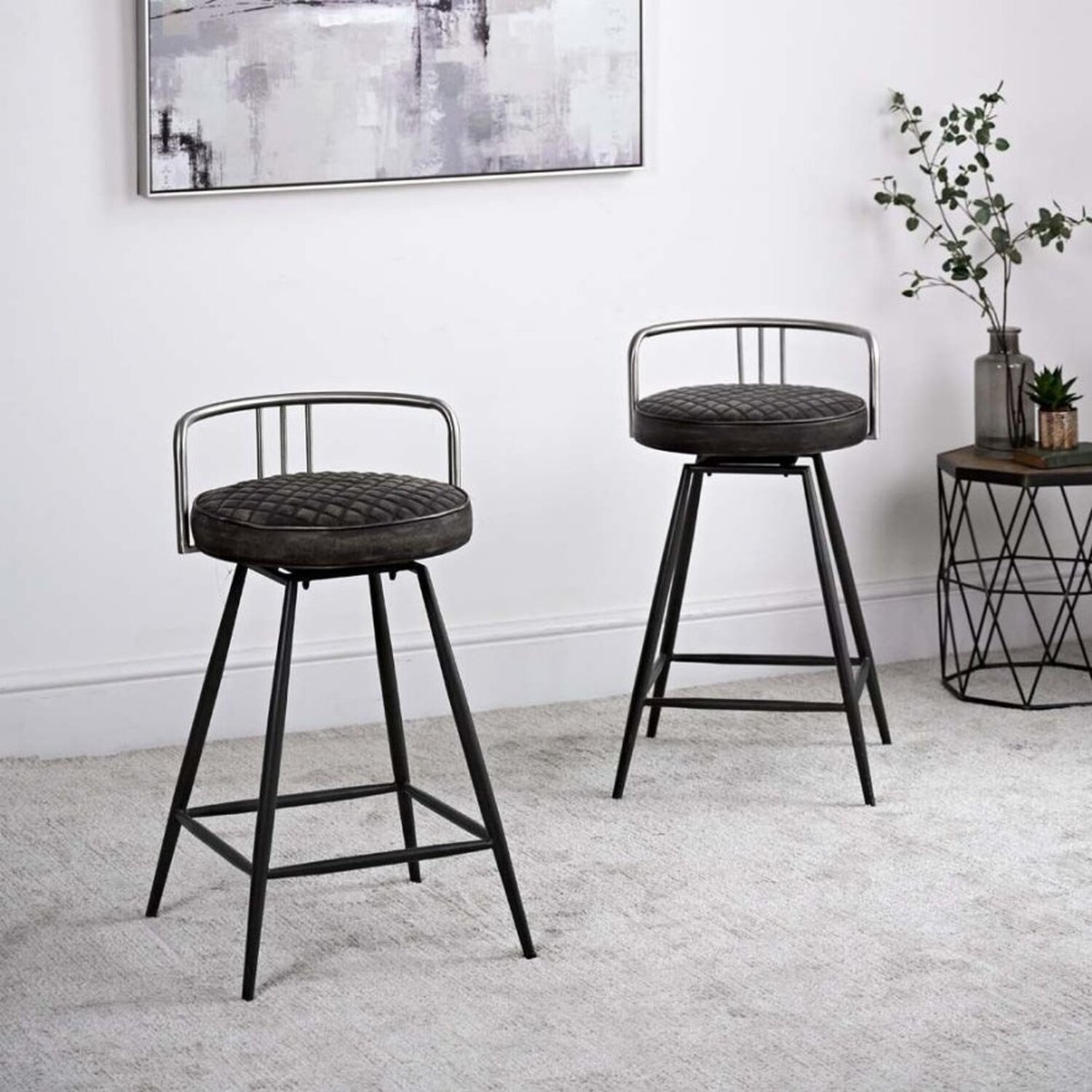 Woods Furniture - Milton Bar Stool (Set of 2) - Dark Grey thumbnail