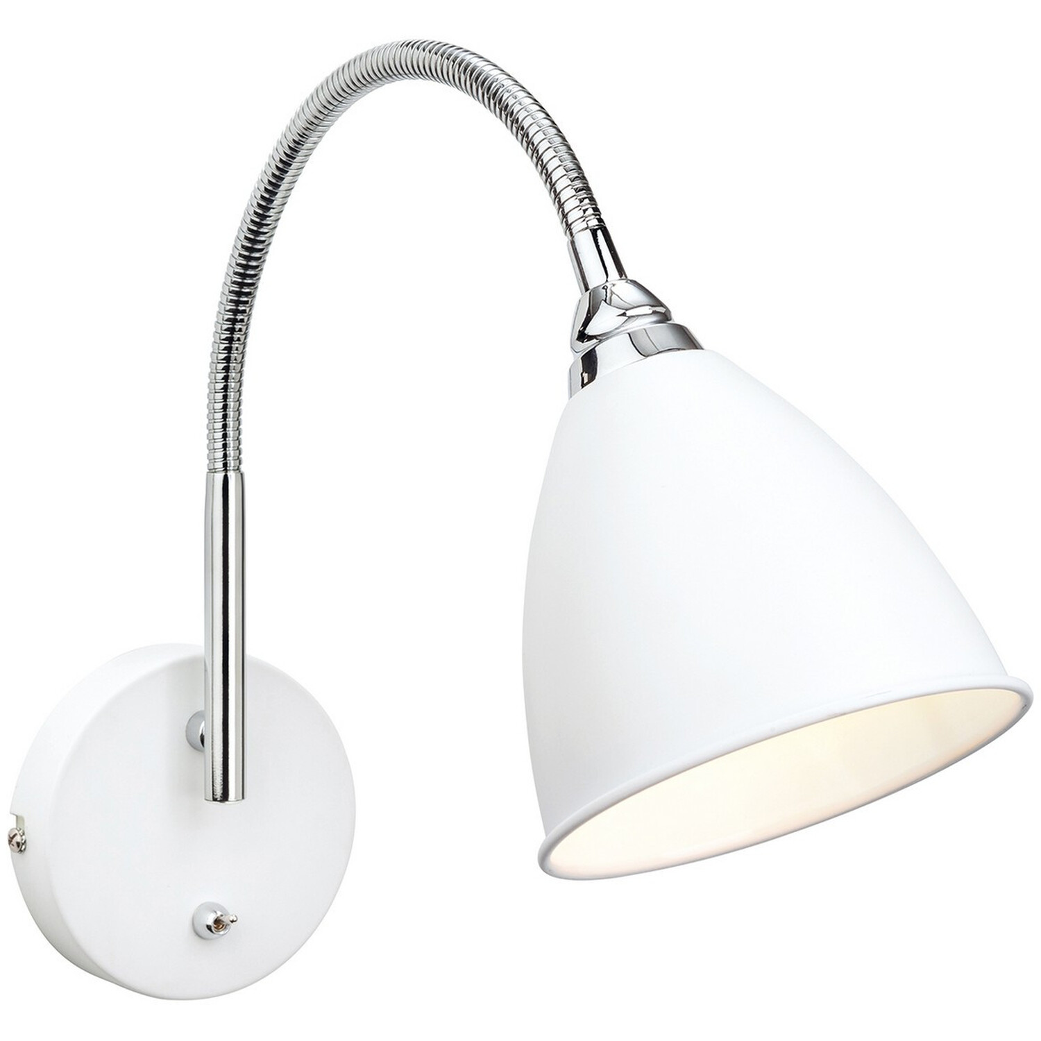 Bari 1 Light Indoor Wall Light Switched White Chrome E14 - Chrome