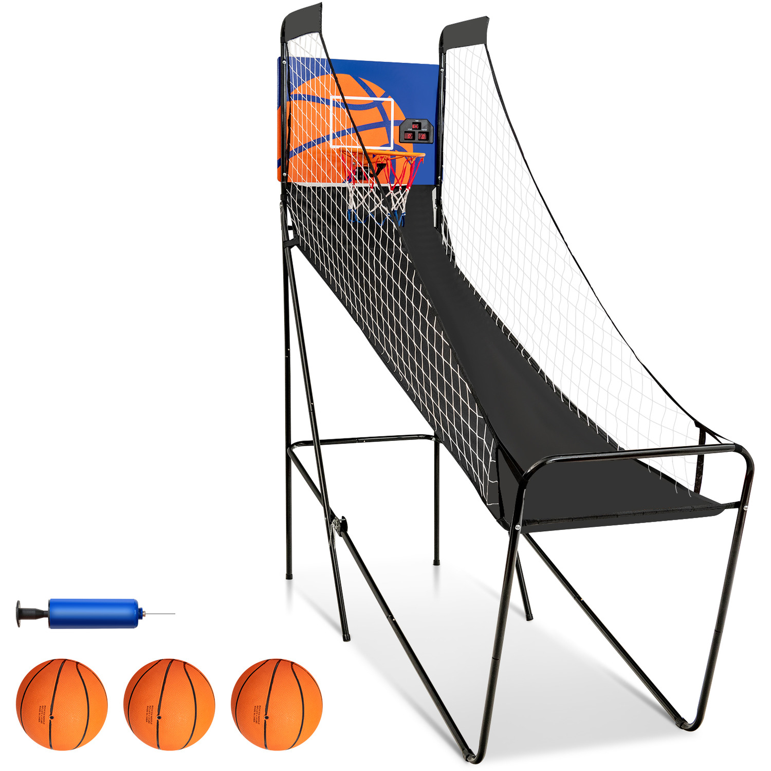Image of Costway Folding Arcade Basketball Game Basketball Game Machine - Black