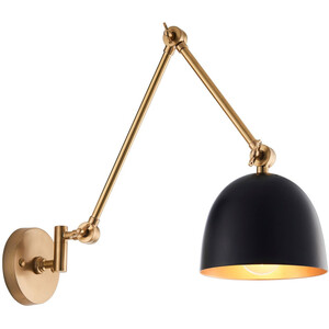 Lehal Dome Adjustable Arm Wall Lamp Antique Solid Brass Matt Black