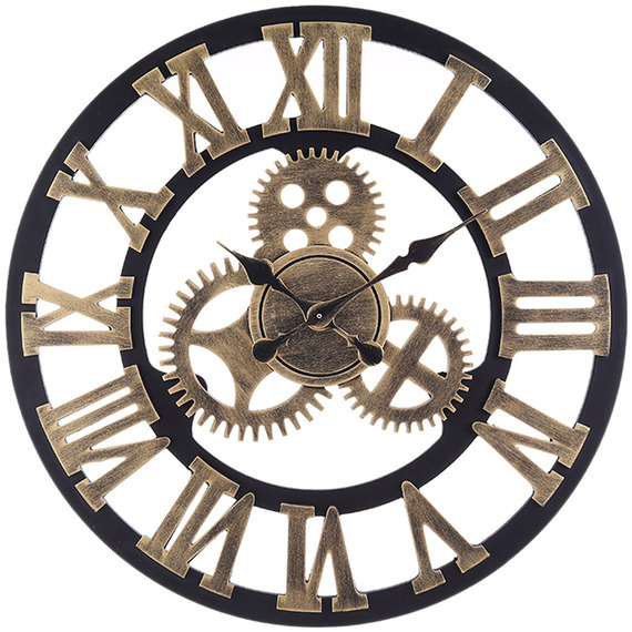 Industrial Large Luxury Silent Wall Clock for Home Decor