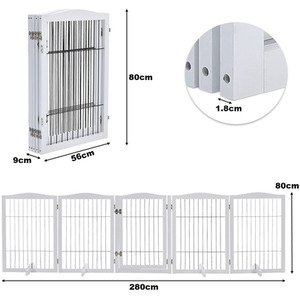 White / 280cm Wooden Folding Pet Playpen Safety Gate shot 3700725