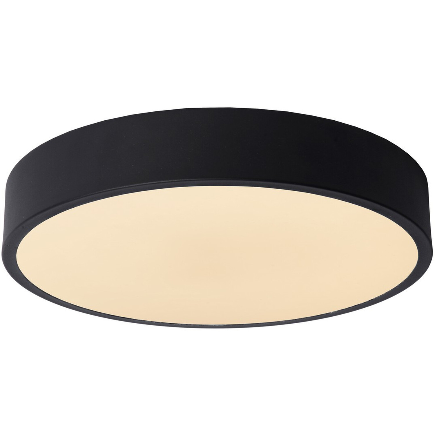 Unar 30cm Modern Flush Ceiling Light Black - Black thumbnail