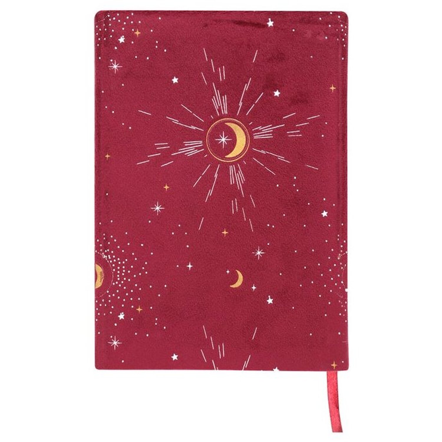 Burgundy Velvet Notebook with Fire Element Design