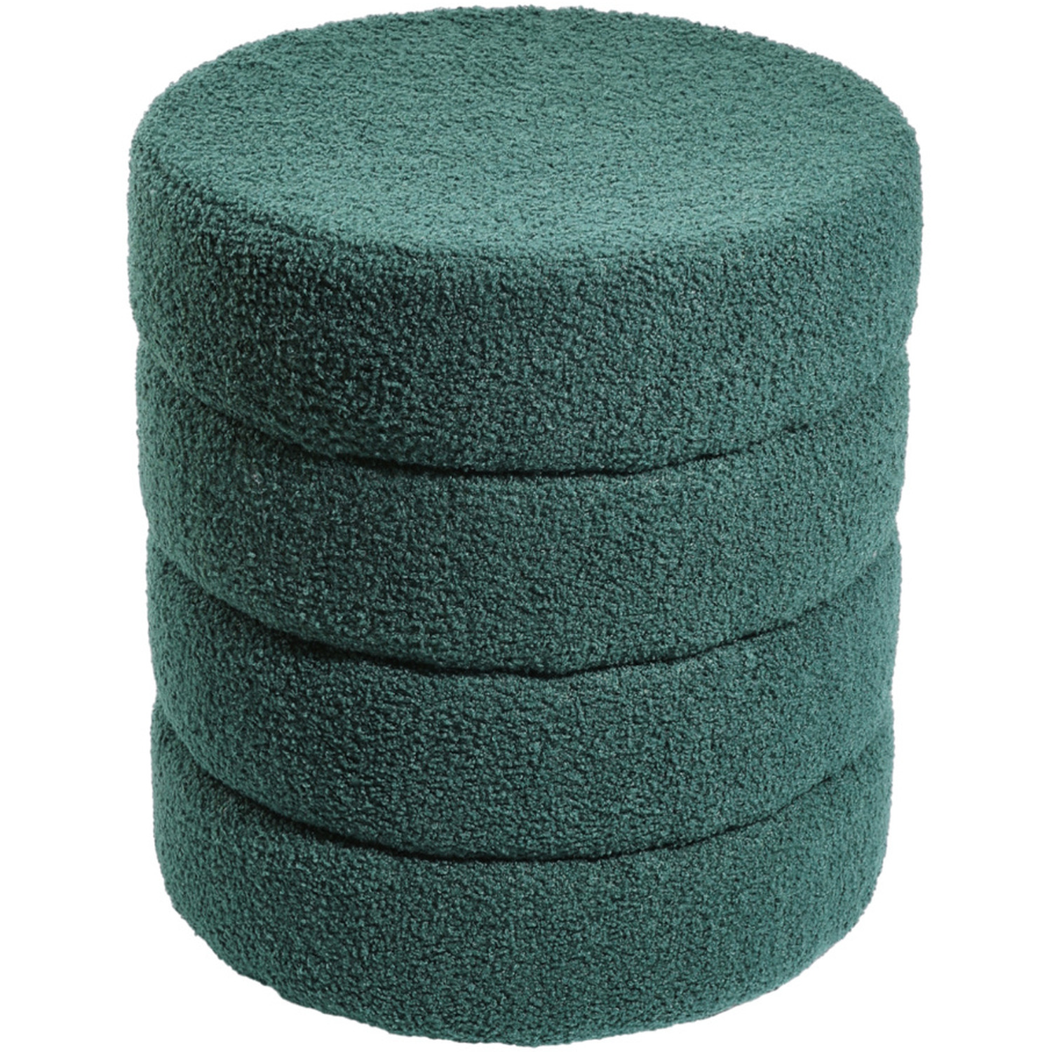 Round Upholstered Footstool Dressing Table Chairs - Green