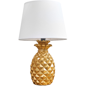 Gold / White Shade Pineapple Quirky Table Lamp shot 4258815