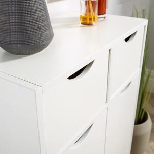 White Home Source Boden 2 Door Cupboard with 2 Drawers Storage Unit shot 4273802