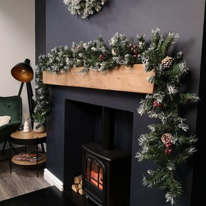 Mixed Needle Christmas Garland with Pine Cones and Berries