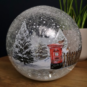 Battery Operated Warm LED Crackle Effect Ball Decoration