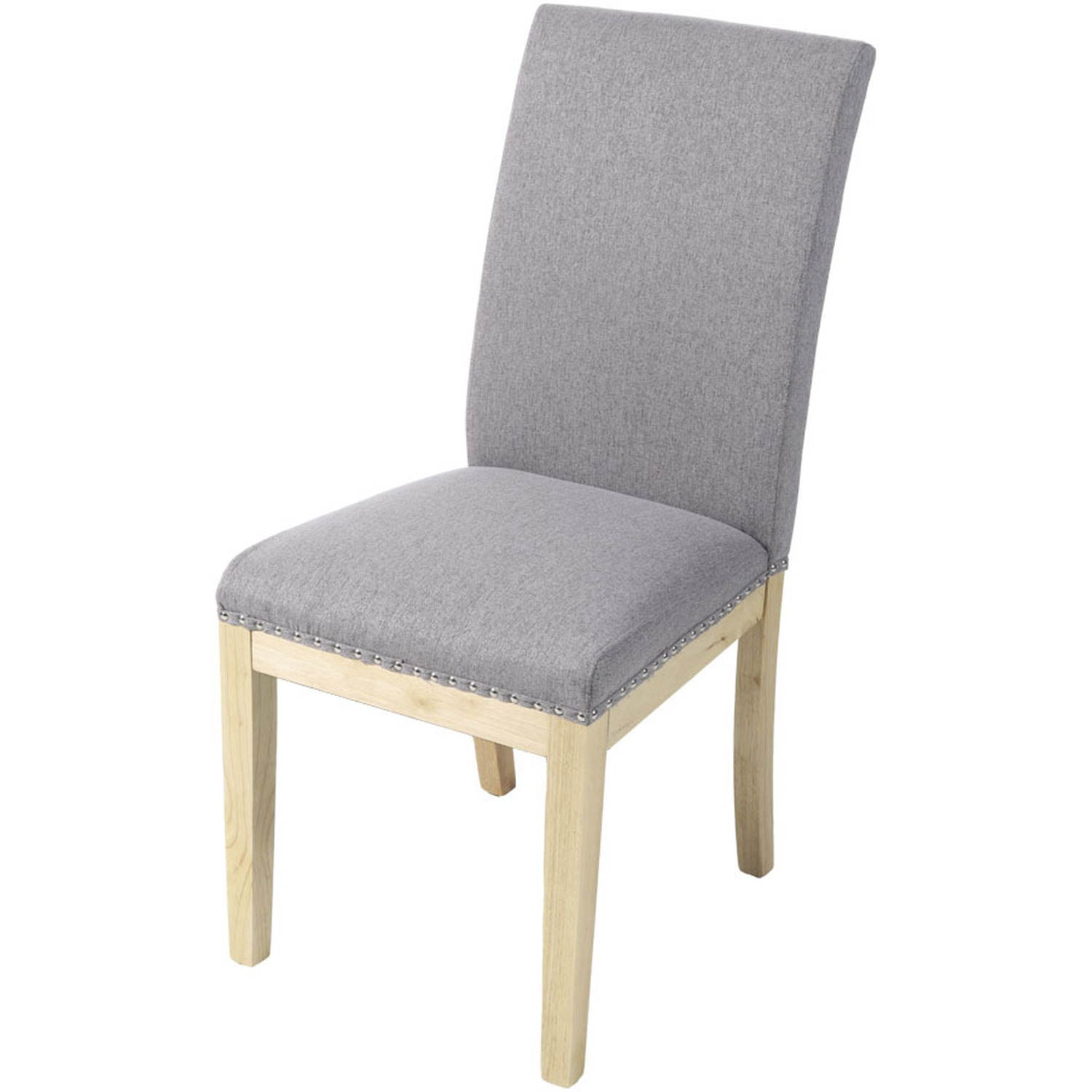 2 Pieces Modern Upholstered Linen Dining Chairs - Grey