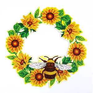 Sunflower and Bee Wreath Diamond Art Kit