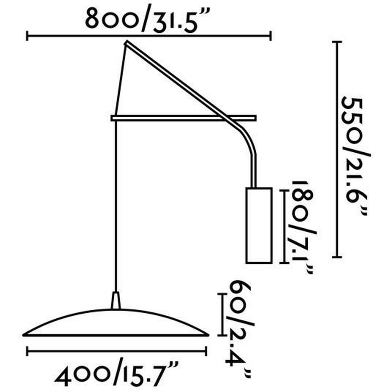 Slim Led Wall Lamp Extendable White 40cm