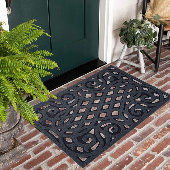 Victorian Style Eco Door Mat for Outdoor - Dark Grey