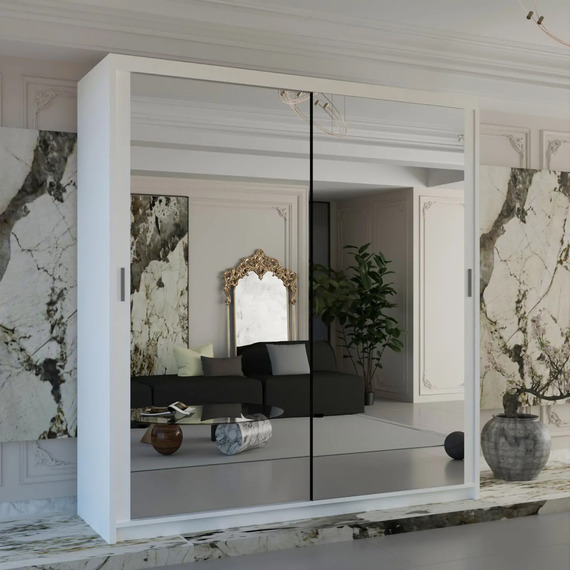 Galaxy Full Length Mirrored Sliding Door Wardrobe