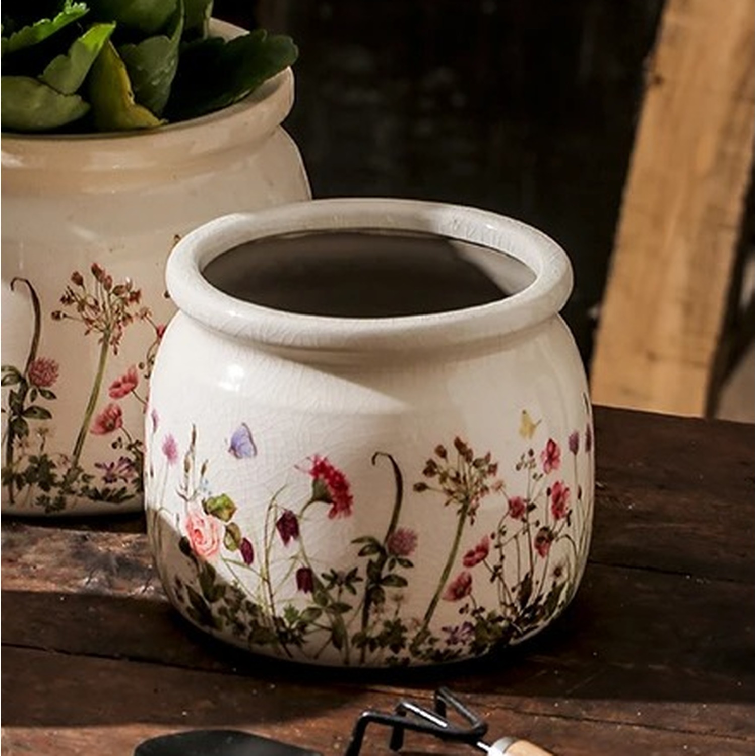 Ceramic Flower Pot - Multicolour / 12cm
