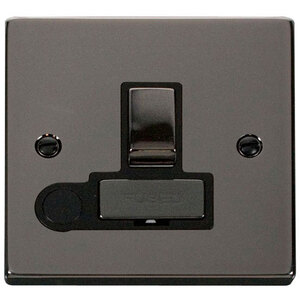 Black Nickel 13A Fused Ingot Connection Unit Switched With Flex