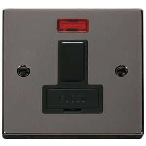 Black Nickel 13A Fused Connection Unit Switched With Neon