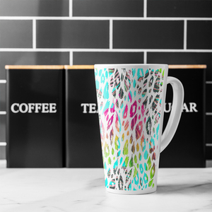 Multi Coloured Leopard Spots Latte Mug