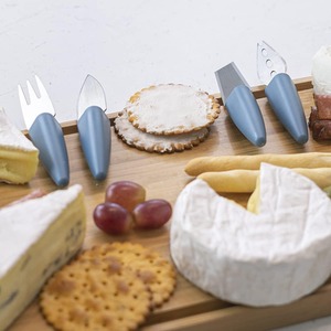 CALITEK 4 Piece Cheese Set with Stand Stainless Steel