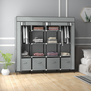 HOMCOM Fabric Wardrobe for Bedroom Portable with 10 Compartments
