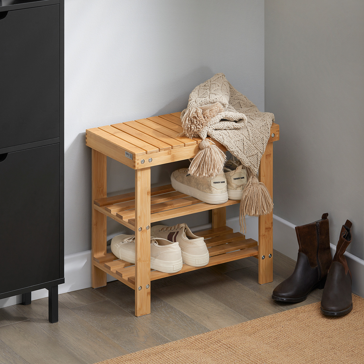 Sobuy Bamboo Shoe Bench - Brown