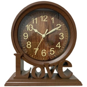 Vintage Love Non Ticking Desk Clock Retro Mantel Clocks Dark Brown