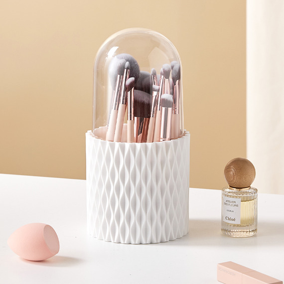 Cylinder Rotating Makeup Brush Organizer