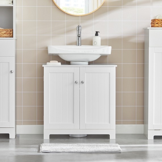 Under Sink Cabinet Bathroom Vanity Unit 'U' Shaped Cut-Out Slots
