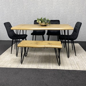 Dining Table With Bench and Velvet Chairs